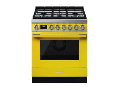 30" SMEG Freestanding Professional Gas Range in Yellow