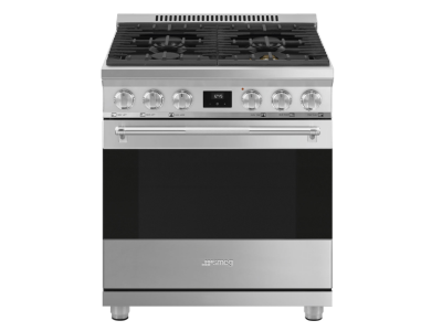 30" SMEG Freestanding Professional Gas Range in Stainless Steel