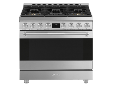 36" SMEG Freestanding Professional Gas Range in Stainless Steel