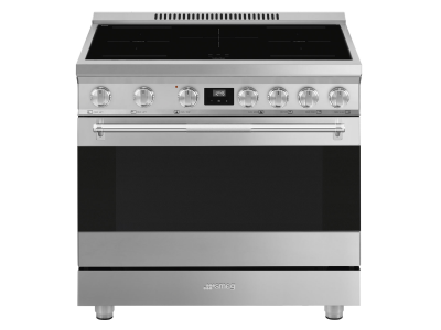 36" SMEG Freestanding Professional Induction Range in Stainless Steel