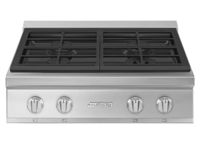 30" SMEG Gas Cooktop with 4 Sealed Burner in Stainless Steel