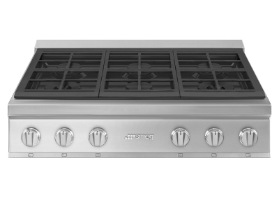 36" SMEG Gas Cooktop with 6 Sealed Burner in Stainless Steel