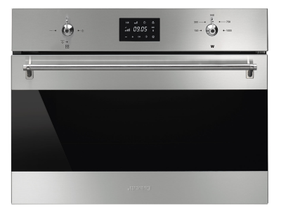 24" SMEG 1.34 Cu. Ft. Classica Built-In Combi Microwave Oven in Stainless Steel