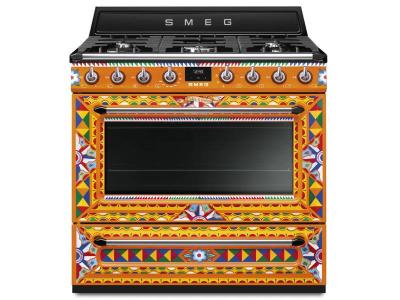 36" SMEG Divina Cucina Freestanding Dual Fuel Range