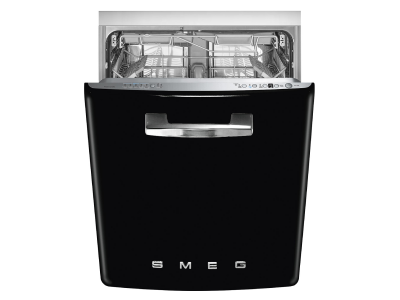 24" SMEG 50's Style Under Counter Built-in Dishwasher in Black