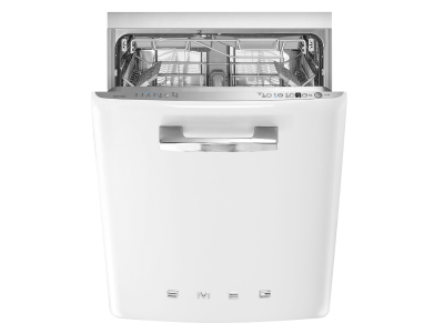24" SMEG 50's Style Under Counter Built-in Dishwasher in White