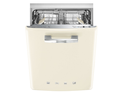 24" SMEG 50's Style Under Counter Built-in Dishwasher in Cream