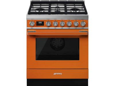 30" SMEG Portofino Freestanding Professional Gas Range with 4 Sealed Burners
