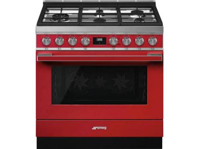 36" SMEG Portofino Freestanding Professional Gas Range with 5 Sealed Burners