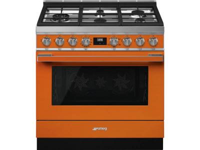 36" SMEG Portofino Freestanding Professional Gas Range with 5 Sealed Burners