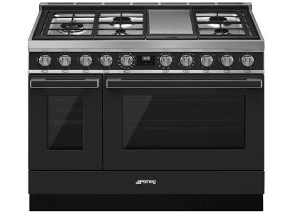 48" SMEG Portofino Freestanding Professional Dual Fuel Range with 5 Sealed Burners