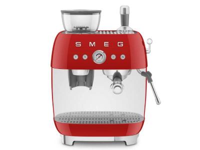 SMEG Retro Style Espresso Manual Coffee Machine in Red
