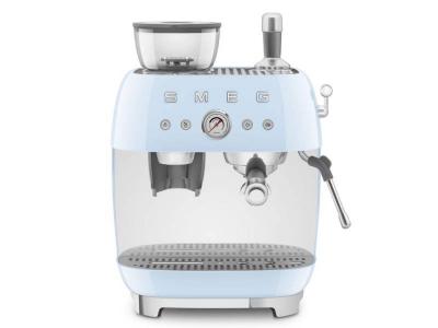 SMEG Retro Style Espresso Manual Coffee Machine in Pastel Blue