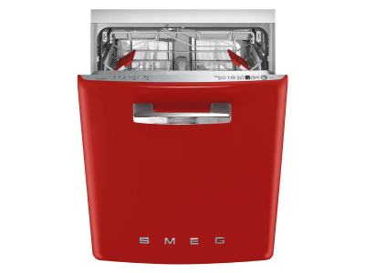 24" SMEG 50's Style Under Counter Built-in Dishwasher in Red