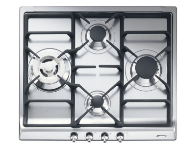 24" SMEG Hob Classica Gas Cooktop with 4 Sealed Burners in Stainless Steel