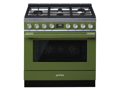 36" SMEG Portofino Freestanding Professional Dual Fuel Range with 5 Sealed Burners