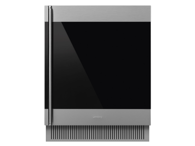 24" SMEG Classic Right Hinge Built-in Undercounter Wine Cooler in Stainless Steel