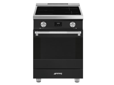 24" SMEG Professional Series FreeStanding Range in Matt Black