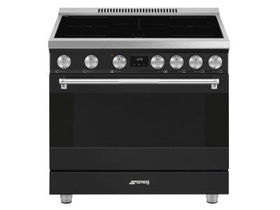 36" SMEG Professional Series FreeStanding Range in Matt Black