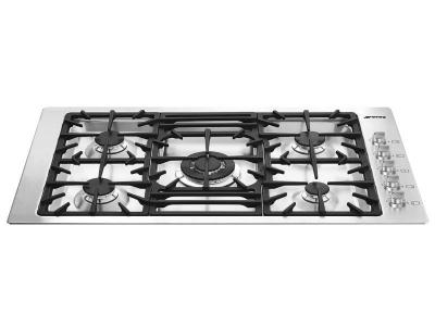 36" Classic Smeg Built-in 5 Sealed Burners Gas Cooktop in Stainless Steel