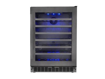 24" Silhouette Single Zone Wine Cellar in Black Stainless Steel