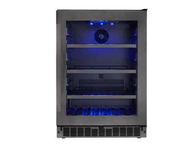 24" Silhouette  Single Zone Beverage Center in in Black Stainless Steel