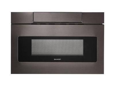 24" Sharp Microwave Drawer Hidden Control Panel in  Black Stainless Steel
