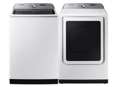 27" Samsung Smart Top Load Washer and 7.4 Cu.Ft Electric Front Load Dryer