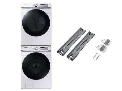 27" Samsung 5.2 Cu. Ft. Washer and 7.5 Cu. Ft. Electric Dryer and Stacking Kit