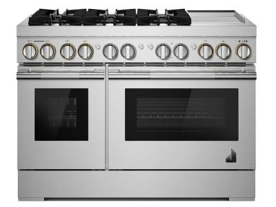 48" Jenn-Air Rise Dual-Fuel Professional Range with Chrome-Infused Griddle And Steam Assist