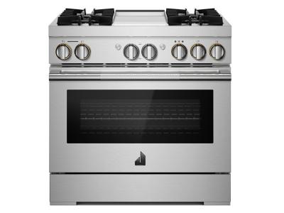 36" Jenn-Air Rise Dual-Fuel Professional-Style Range With Chrome-Infused Griddle And Steam Assist