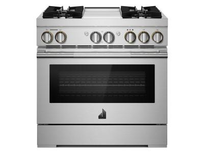36" Jenn-Air Rise Dual-Fuel Professional-Style Range With Chrome-Infused Griddle