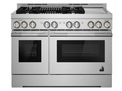 48" Jenn-Air Rise Gas Professional-Style Range With Chrome-Infused Griddle and Infrared Grill