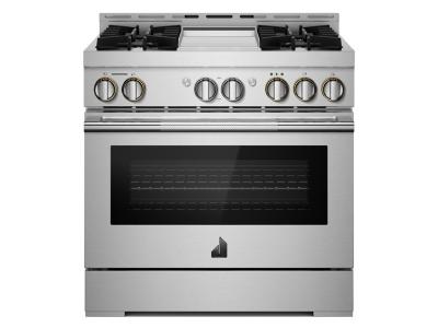 36" Jenn-Air Rise Gas Professional-Style Range With Chrome-Infused Griddle