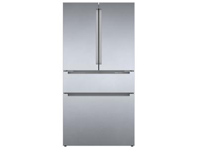 36" Bosch 21 Cu. Ft. 800 Series French Door Bottom Mount Inox-easyclean