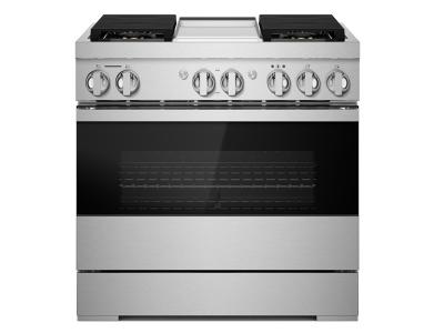 36" Jenn-Air Noir Dual-Fuel Professional-Style Range With Chrome-Infused Griddle