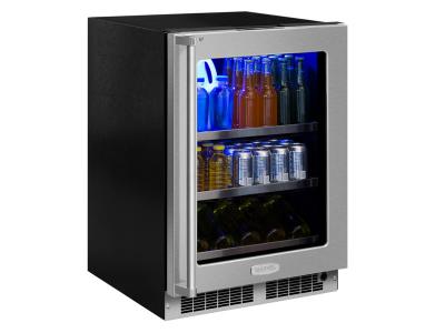 24" Marvel Beverage Center with Display Wine Rack
