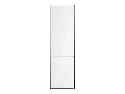 Bosch Freestanding 2-Door Bottom Mount Counter Depth Refrigerator with Ice Maker in White Glass