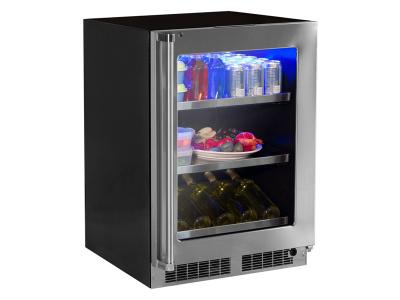 24" Marvel Professional Beverage Center with Display Wine Rack & Hinge Pin