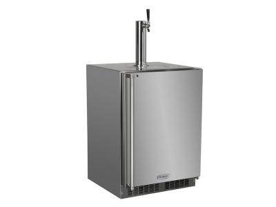 24" Marvel Outdoor Single Tap Built In Beer Dispenser with Stainless Steel Door-