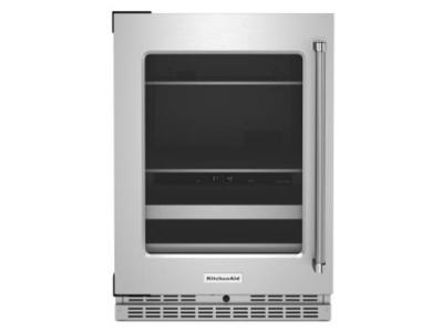 24" KitchenAid Beverage Center with Glass Door and Metal-Front Racks