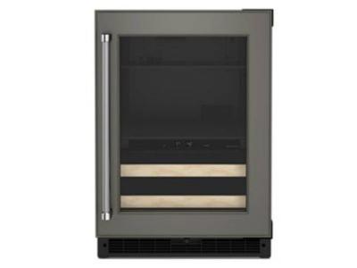 24" KitchenAid Panel-Ready Beverage Center with Wood-Front Racks