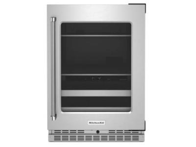 24" KitchenAid Beverage Center with Glass Door and Metal-Front Racks
