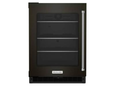 24" KitchenAid Undercounter Refrigerator with Glass Door and Shelves with Metallic Accents