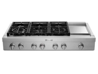 48" KitchenAid 6-Burner Commercial-Style Gas Rangetop with Griddle