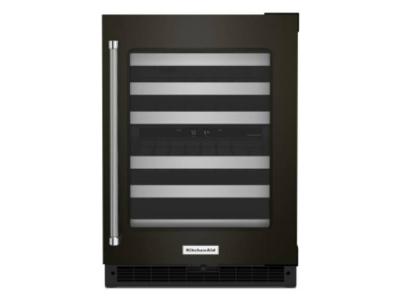 24" KitchenAid Undercounter Wine Cellar with Glass Door and Metal-Front Racks