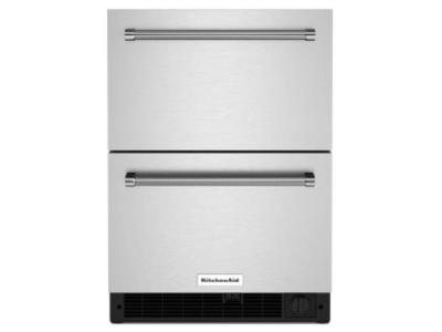 24" Kitchenaid 4.29 Cu. Ft. Undercounter Double-Drawer Refrigerator in Stainless Steel