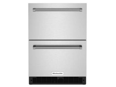 24" KitchenAid Undercounter Double-Drawer Refrigerator in Stainless Steel