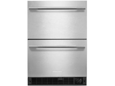 24" KitchenAid Stainless Steel Undercounter Double-Drawer Refrigerator/Freezer