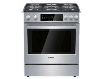 30" Bosch 800 Series Gas Slide-in Range in Stainless steel